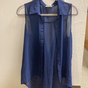 Sans Souci Button Up Blouse Sleeveless